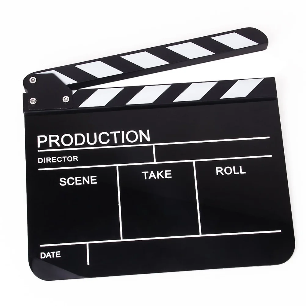 English Language Version Clapper Board Acrylic Slate Plates Clapperboard for /Film /Movie Clap-stick 1 pcs director video scene clapperboard clapper board dry erase director tv movie clip film action slate clap handmade cut prop