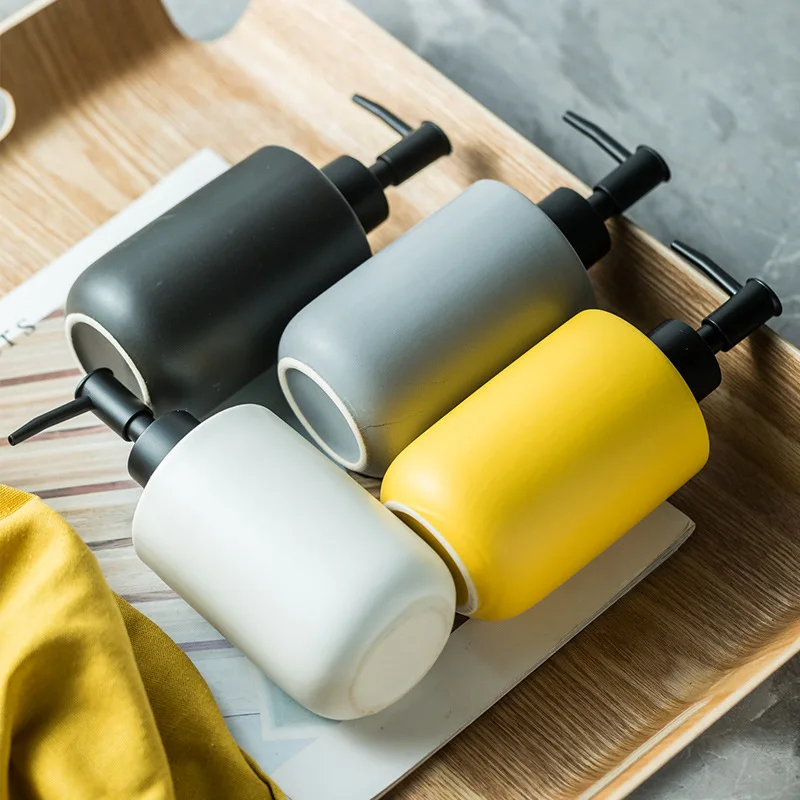 Ceramic Pattern Soap Dispenser Bottle 350ML