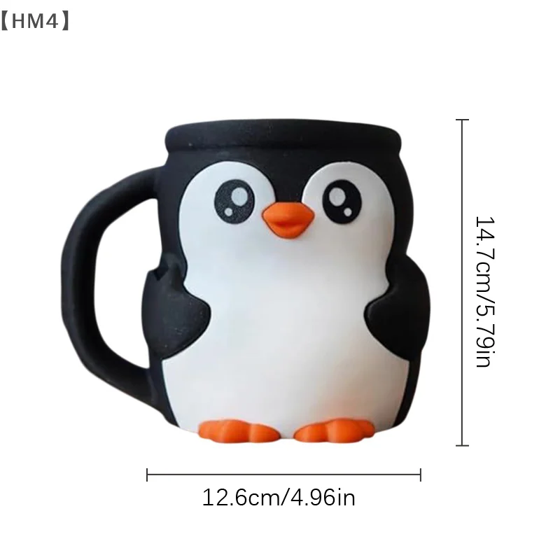 Cute Penguin Ice Cream Pint Holder 3D Printing Ice Cream Pint Containers With Antifreeze Handle Spoons Beer Can Cup Sleeve ice cream sleeve