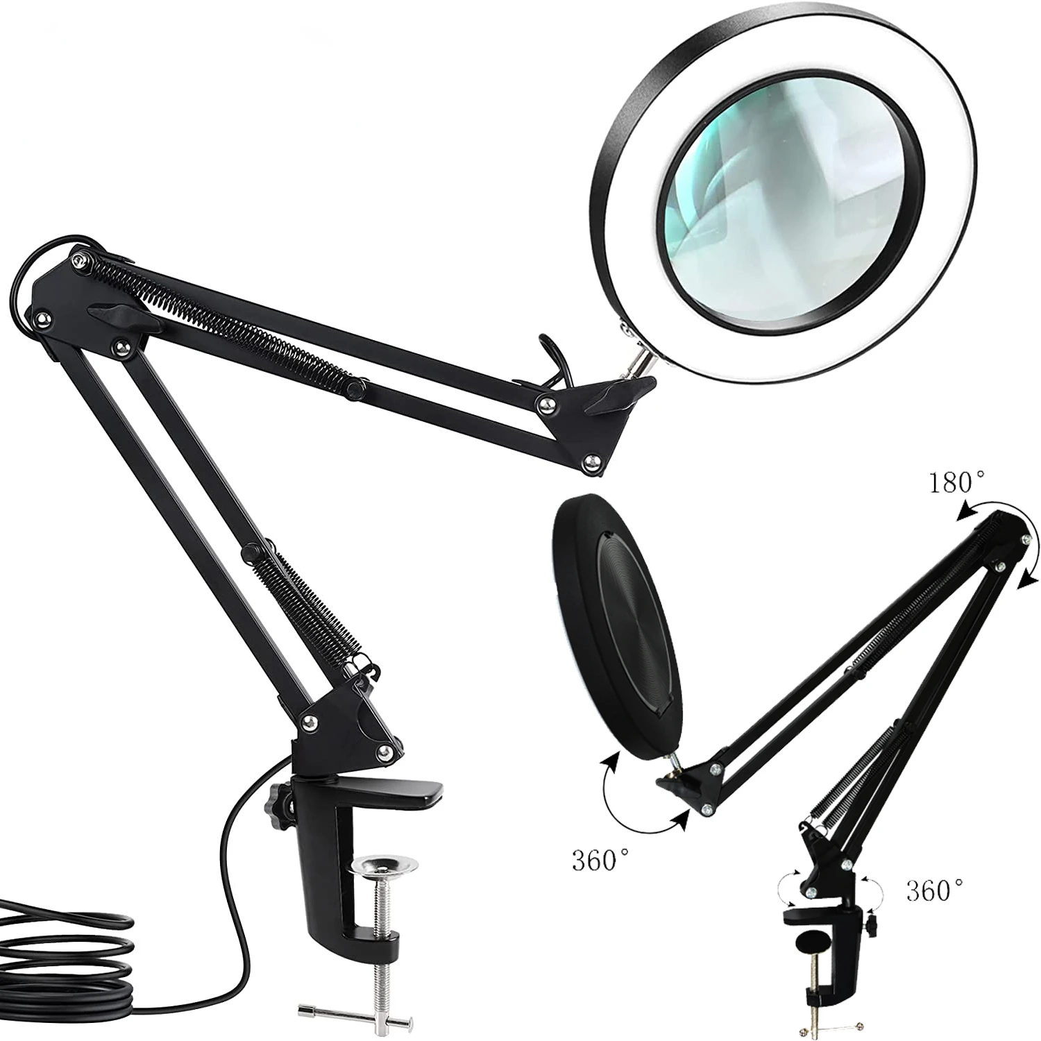 Magnifying Glass Lamp 2X Magnifier LED Light Magnifying Lamp Foldable  Magnifier Compatible w/ Reading HobbiesTask TOP quality - AliExpress