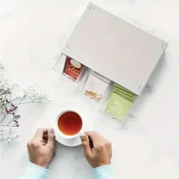 1Pc Stackable Transparent Drawer Storage Box Desktop Cosmetic Tea Bag Stationery Organizer Container 6