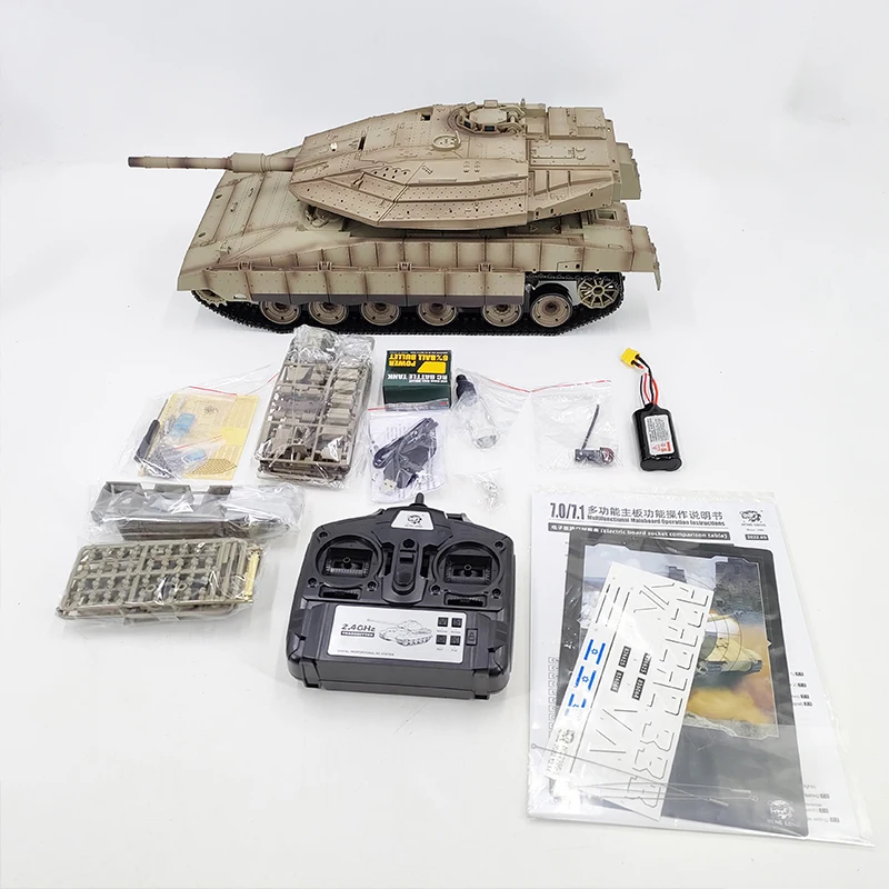2024 NEW 1:16 Henglong RC Tank 3958 Merkava launch Metal Track Oversized adult electric military Model Boy Toy Car Gift 5