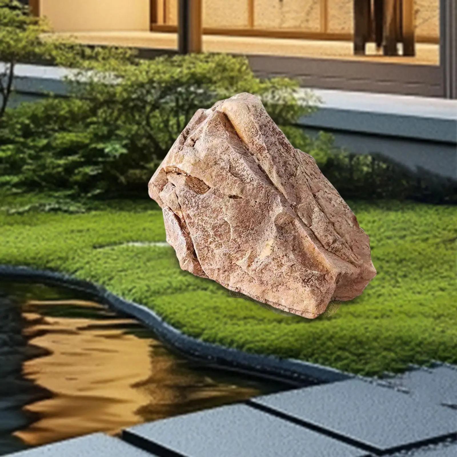 Artificial Rock Lightweight Versatile PU Sandstone Landscape Realistic Natural Texture for Squares Yard Parks Stations Aquarium