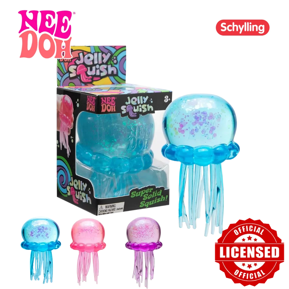 Needoh Fuzz Ball Jellyfish Squishy Blind Box Willekeurige Kleur Zacht Stressverlichtend Schattig Ontspannend Knijpspeelgoed Sensorisch Speelgoed Squishies_voghion.com