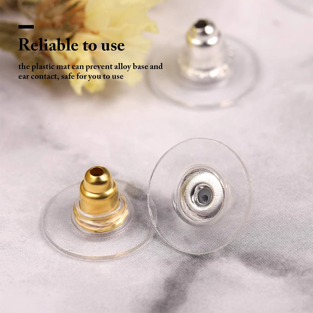 Earring Backs, 500pcs Clear Earring Backings Soft Ear Safety Back Bullet  Clutch Stopper Replacement for Studs Fish Hook Earring Hoops, Hypoallergenic