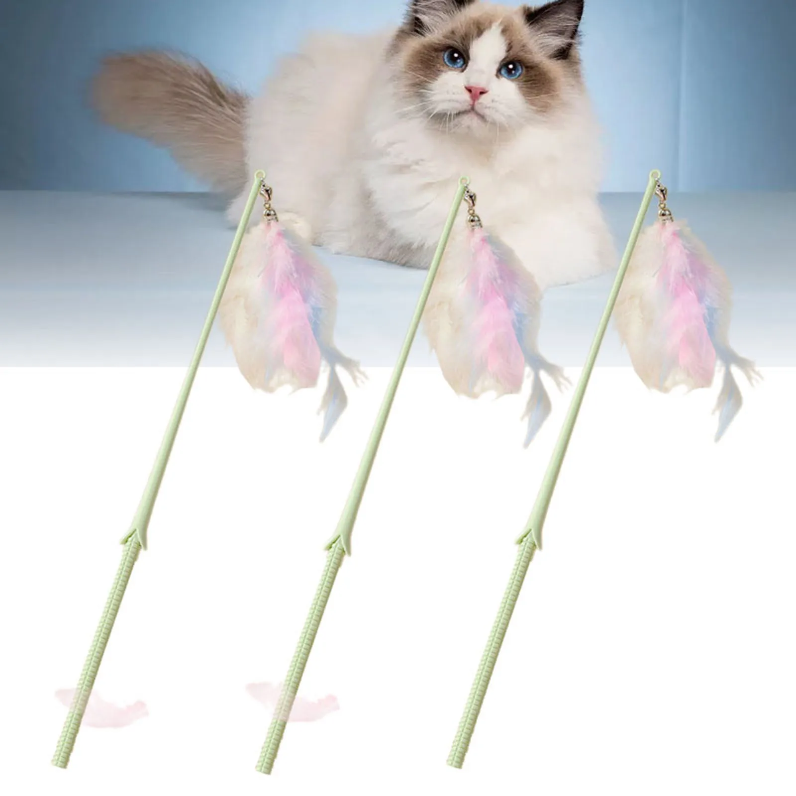 고양이 깃털 장난감, 재미있는 인터랙티브 고양이 장난감, 실내 고양이 체이스, 새끼 고양이 키티, 재미있는 놀이 장난감