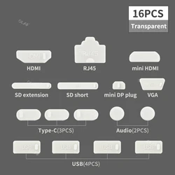 Universal USB - C Anti - Dust Plug Cover for Laptops and Notebooks (Transparent)