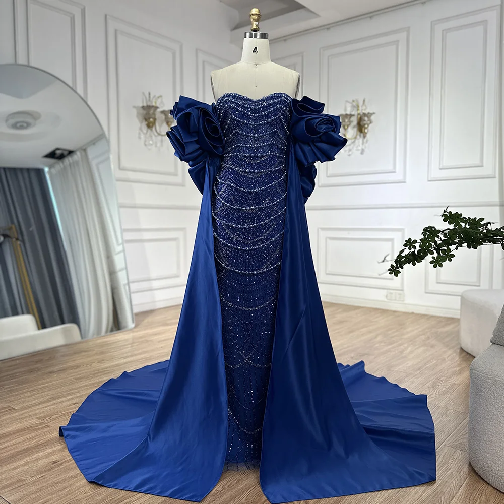 green emerald velvet dress Cape-Sleeve Long Beaded Prom Dress CD0204 Black / Medium