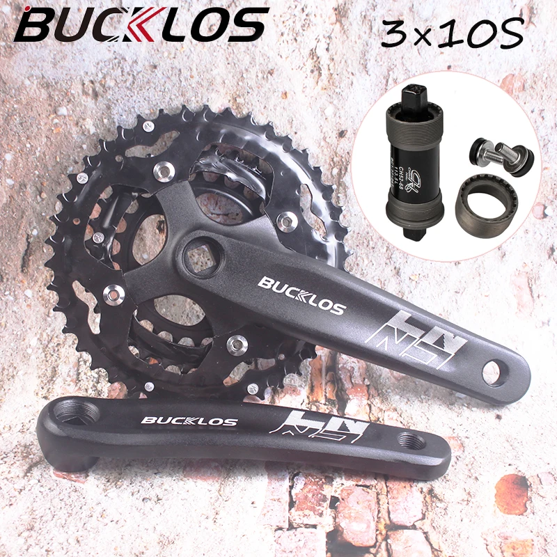 

BUCKLOS 104/64BCD Mountain Bike Crankset Aluminum Alloy 3x10 Crank 24T 32T 42T Bicycle Chainring MTB Bmx Crankset Bike Part