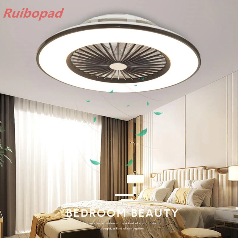 Smart 56cm Round Ceiling Fans Lamp Low Ceiling Dining Bedroom Home Led Light Remote Control Fan ceiling fan led ceiling fan lights led fan light