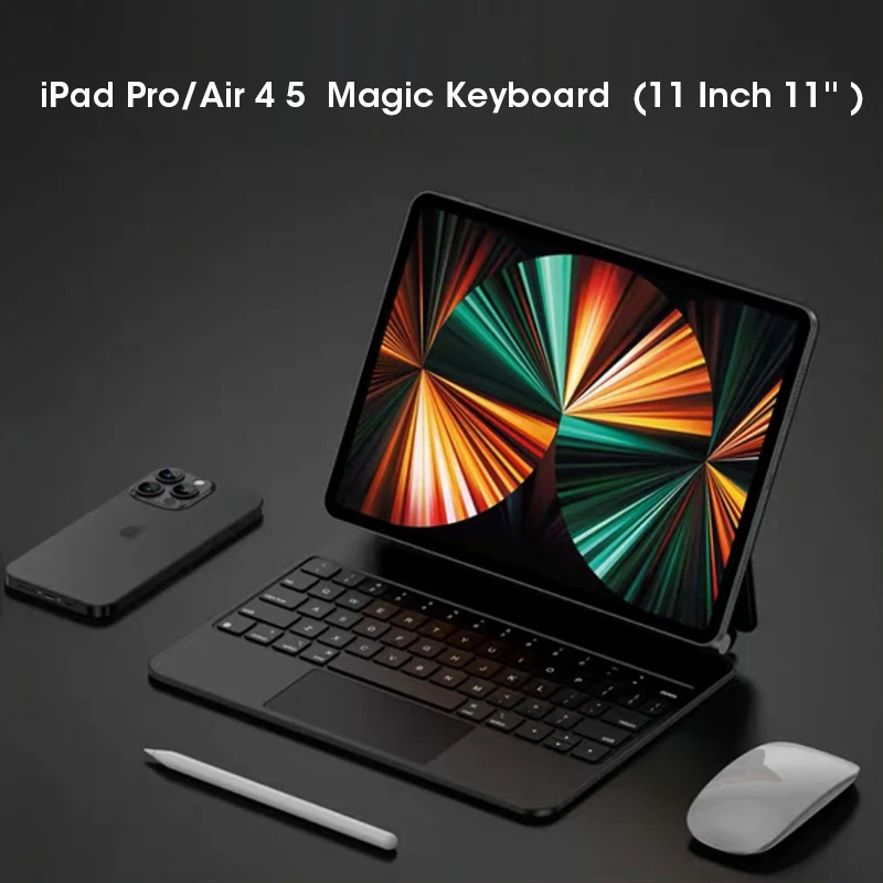 

11'' Magnetic Keyboard Case For iPad Pro 4th/3rd/2nd/1st Gen iPad Air 5 4 11 Inch Black Magic Keyboard Cover English and Korean