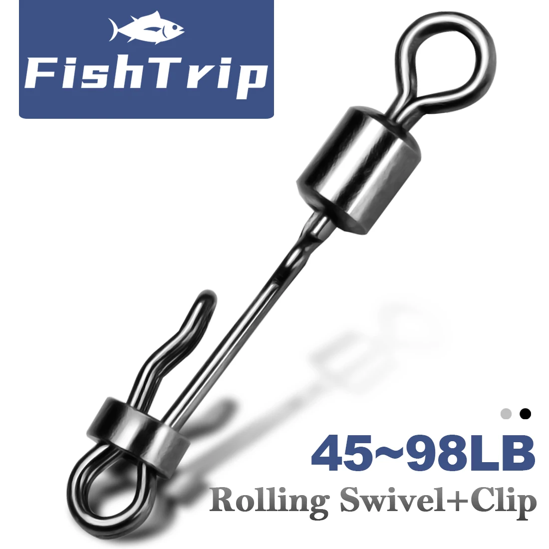 

FishTrip 10~20Pcs Quick Change Line Clip Rolling Swivels Connector Fishing Link Snap Stainless Steel Terminal Tackle