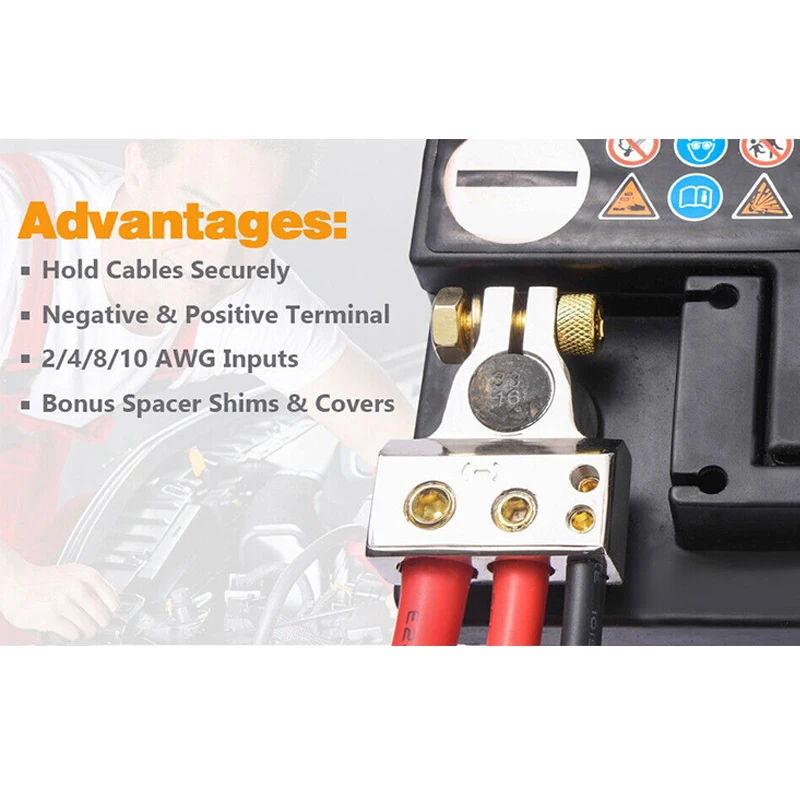 2/4/8/10 AWG Car Terminals Clip Professional Automobile Audio Terminal Connectors Kit Universal Auto Parts Tools Set Hot