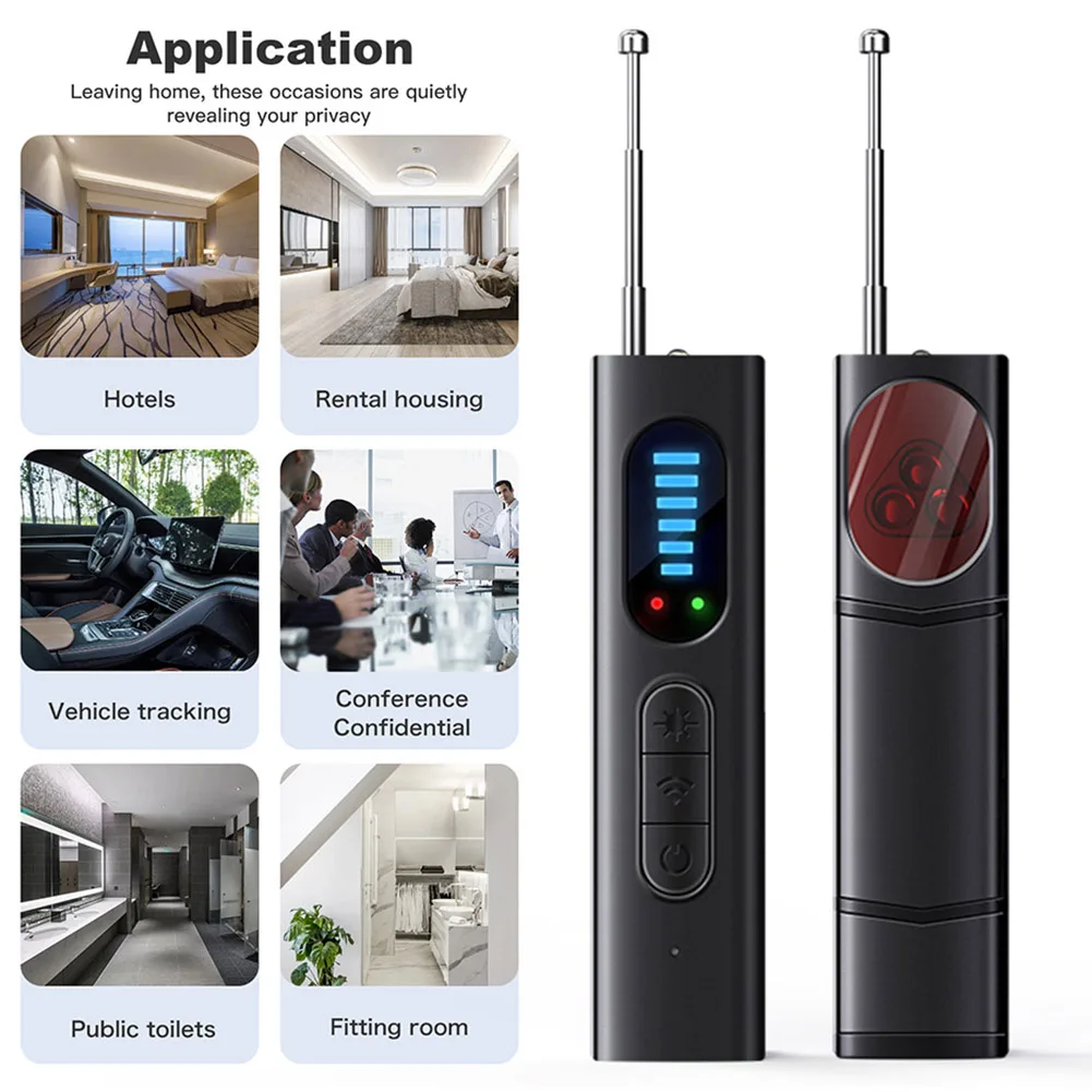 Hidden Camera Detector Infrared Camera Detector Camera Detector Wireless Camera Detectors 25H Working Time Listening Devices Finder Electronic Sweeper for Travel Hotel Car for Office Bathroom