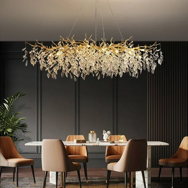 Luxury Modern Ceiling Chandelier Interior Decoration Villa Dining Living Room Crystal Pendant Lamp Home LED Lighting Fixtures