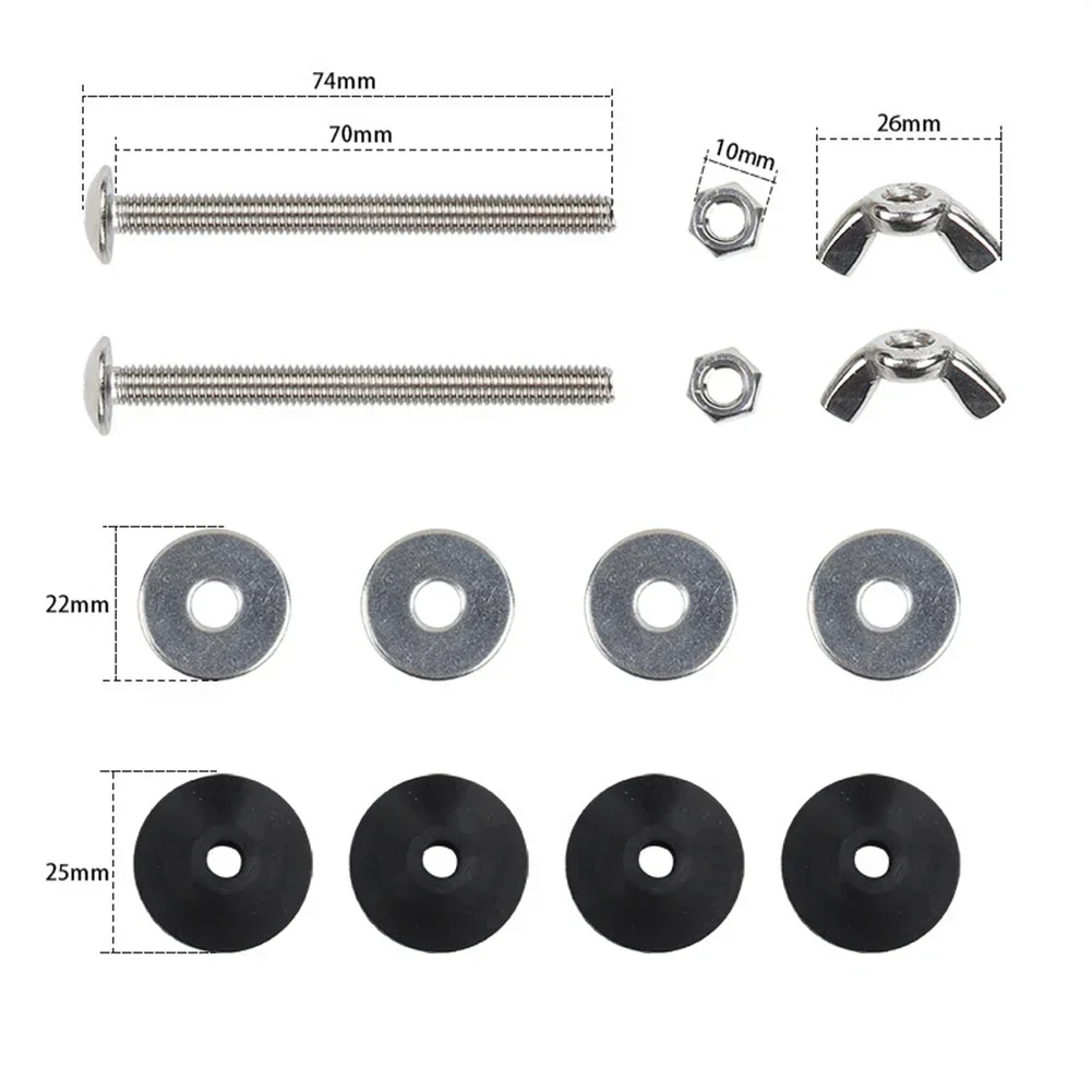 2pcs Toilet Tank M6 Bolt Cistern To Toilet Pan Fixing For Sealing Kit Close Coupling Bolts WC Silver Bathroom Accessories