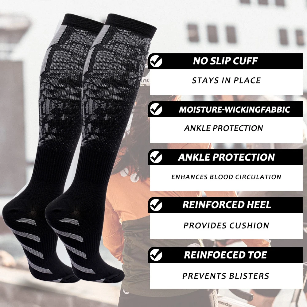 Compression socks 1Pair Compression Socks Circulation Nylon Medical Nursing Stockings Outdoor Cycling Fast-drying Breathable Sports