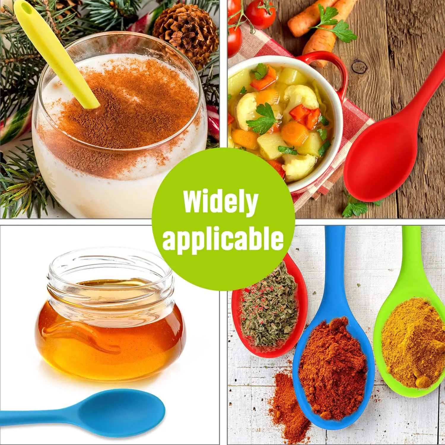 Stainless Steel Spoon Cutlery Set 4pcs silicone spoon cutlery Non-stick Kitchen Cooking Baking