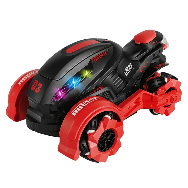 Children's Stunt Motorcycle Spray Rotation Drift High-Speed Side Road Remote Control Car Toy Gift Boy 5