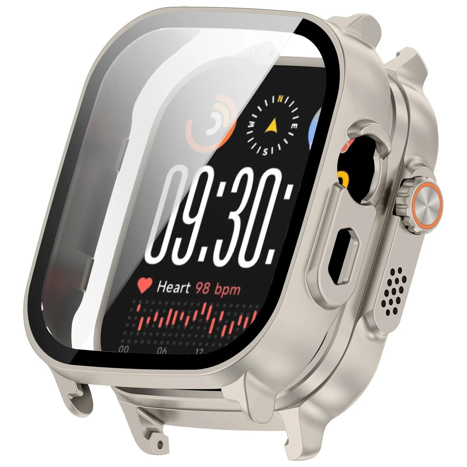 Tempered Glass Hard Case Full Cover Protective Shell & Screen Protector for Smartwatch Accessories