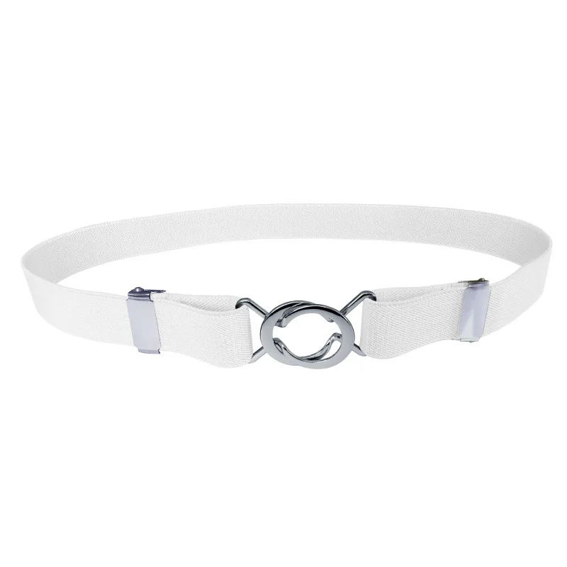 Adjustable Elastic Stretch Belt Invisible Belt for Women Girls Jeans Pants Dress,2.5cm Wide Metal Ring Buckle,No Hassle,No Bugle