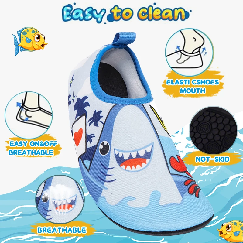 Kids' Quick-Dry Aqua Socks - Animal Design Beach & Water Shoes