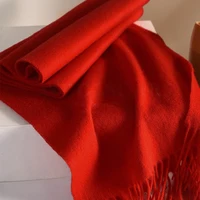 Knitted Scarf Women 100% Wool Winter Warm Scarves Bright Solid Color Design Thickened Shawl Soft Triangle Pashmina Neck 2025 NEW - Image 3