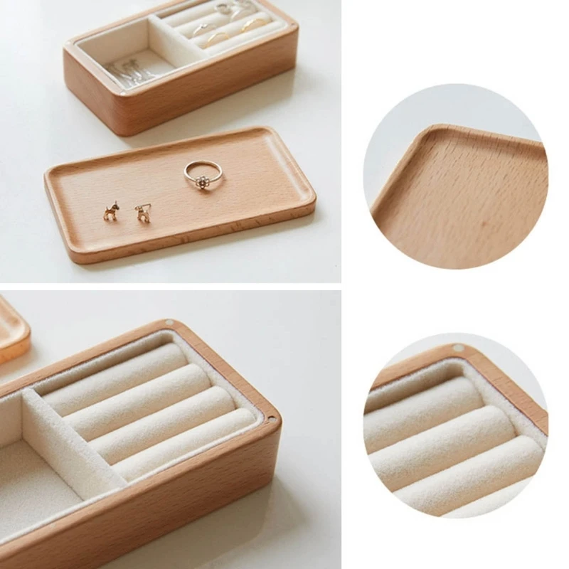 

Wedding Wooden Jewelry Box Storage for Necklace Earring Bracelets Ring K3KF