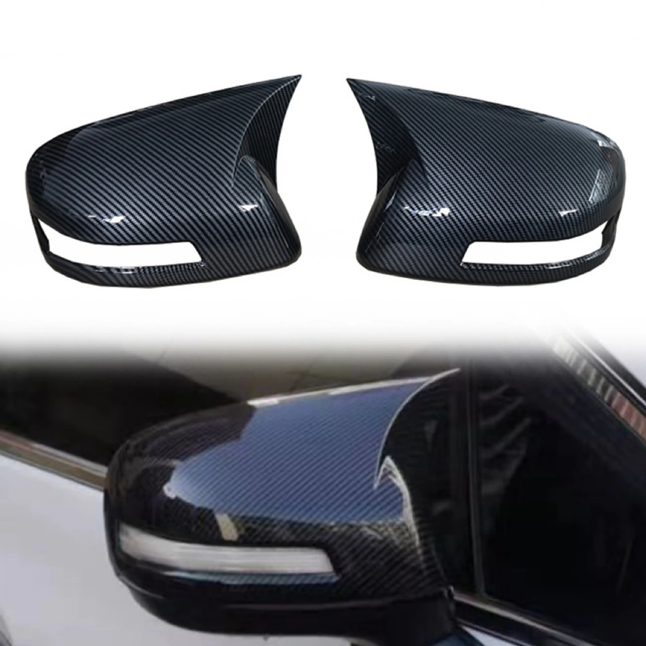 

Car Rearview Side Mirror Cover For Honda CIVIC 2012-2015 Wing Cap Exterior Sticker Rear View Case Trim Carbon Fiber Style Black