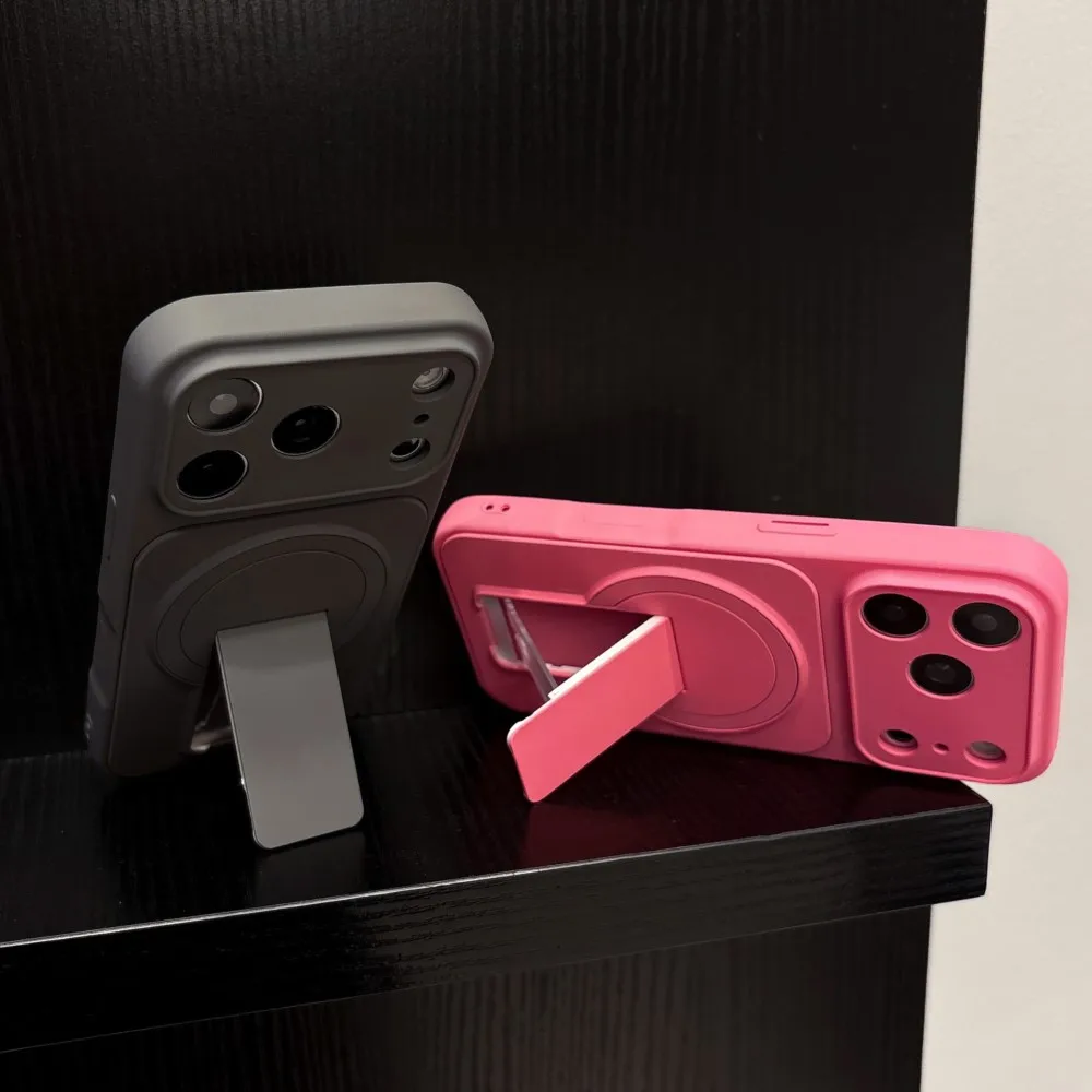Flip Kickstand Holder Silicone Shockproof Case with Magnetic Charging Compatibility