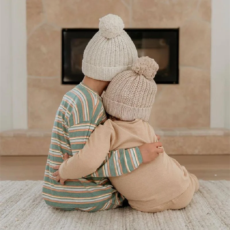 Cache-oreilles Enfant Doux Bonnet Tricoté Bébé Coubeau Avec Pompons - Chaud Et Mignon - Hiver Bonnet Naissance