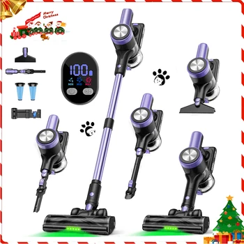 500W/55KPA Self-Standing Cordless Vacuum Cleaner,60 Mins Handheld Vacuum Cleaners,Smart LED Screen Vacuum for Carpet/Pet Hair 1