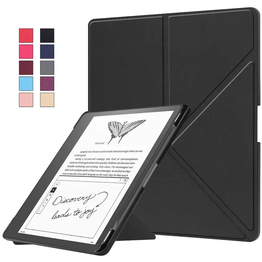Silicone Macio Tampa Traseira para Kindle Scribe Suporte Multi-dobrável Suporte de Lápis Case 102 em 2023