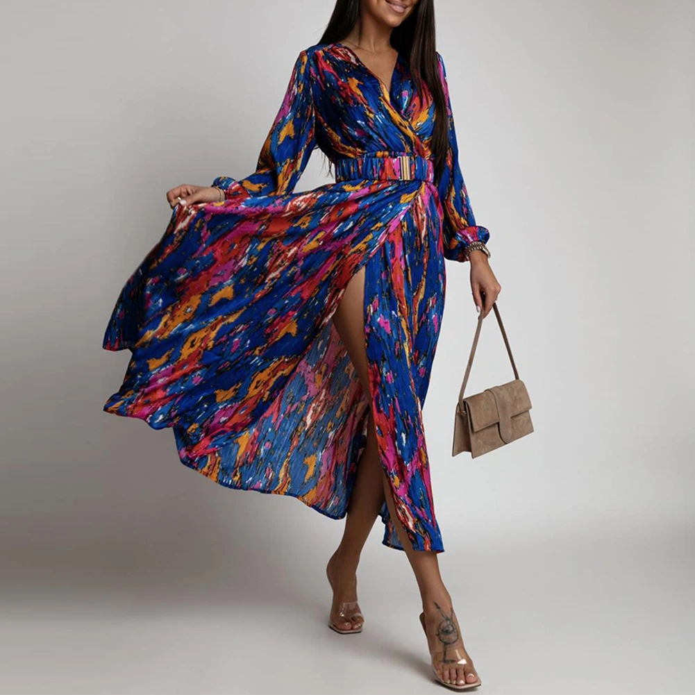 

Bohemia Style Womens Dress Autumn Beach Breathable Comfortable Daily Holiday Long Sleeve Maxi Dress Party Dress