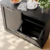 Trash Cabinet with Quick Installation and Deodorising Function, Wooden Trash Can Cabinet for Dining Room and Kitchen, Black 6