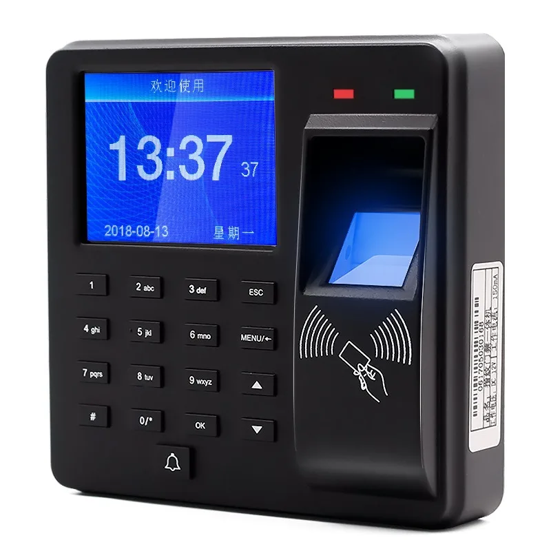 Fingerprint ID card password Wiegand English, Spanish, Portuguese Fingerprint Time Attendance Recorder biometric device H100