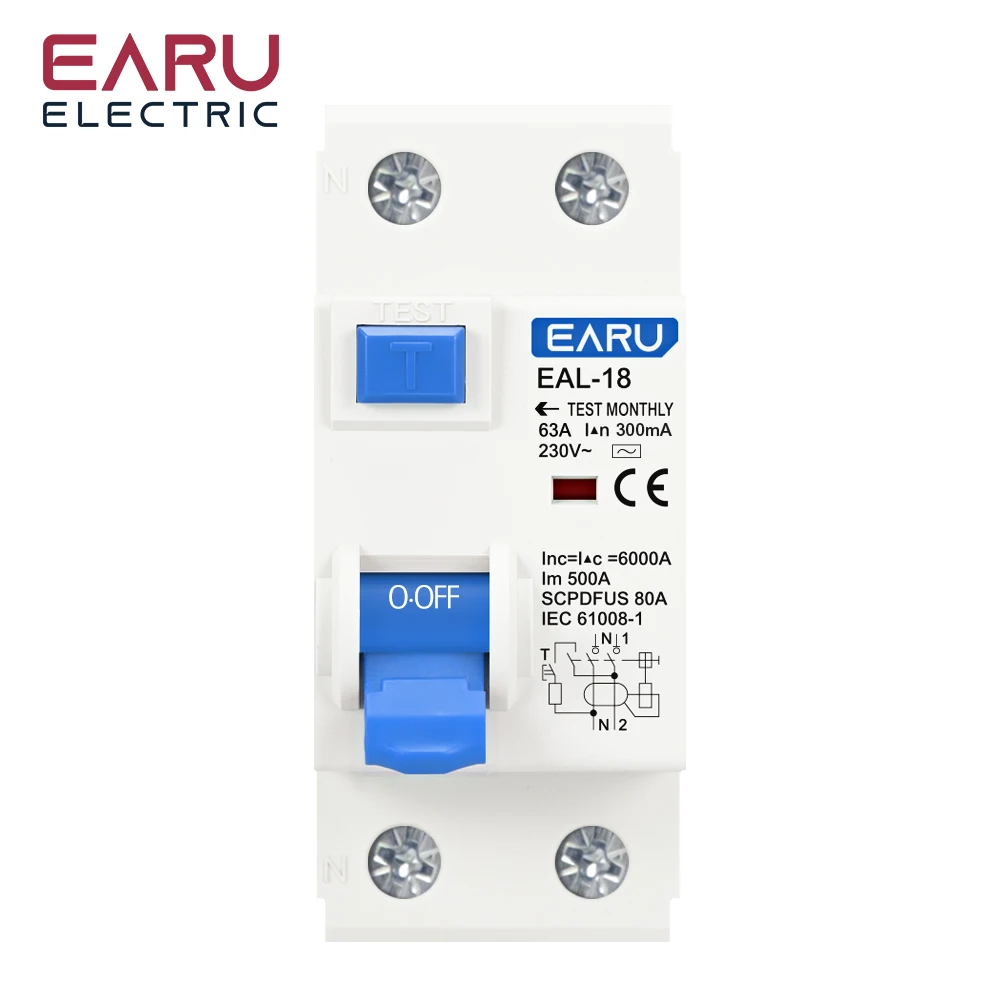 2P 4P 10/30/100/300mA Type AC RCCB RCD ELCB Electromagnetic Residual Current Cir