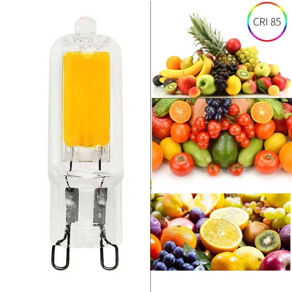 슈퍼 밝은 G9 LED 전구 7W 9W 12W 15W AC DC 12V 220V 유리 램프 정전원 빛 LED 조명 G9 COB 전구