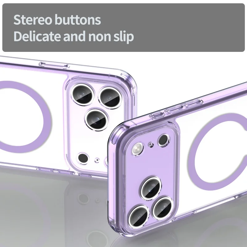 Magnetic Shockproof Transparent Hard Cover with Magsafe Wireless Charging Compatibility