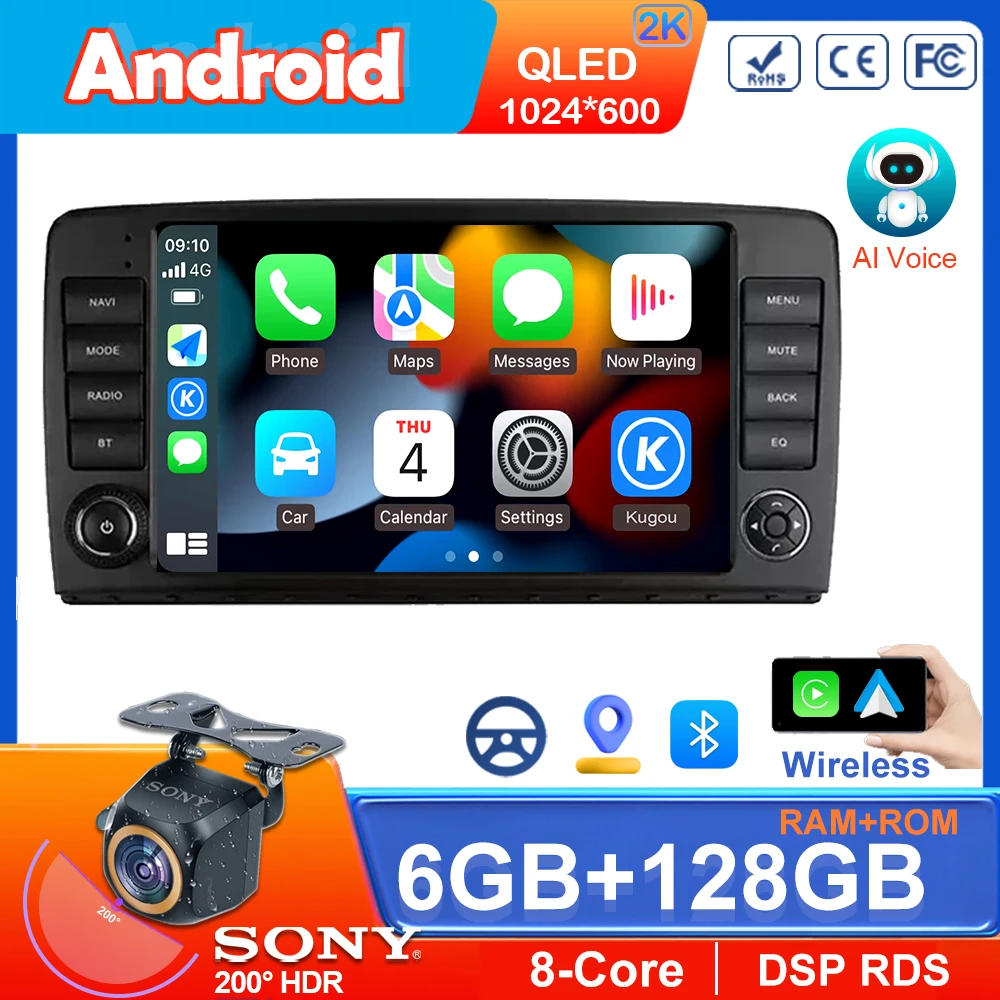 

Car Android 13 For Mercedes Benz R-Class R Class W251 R280 R300 R320 Auto Radio Multimedia Player GPS Navigation Screen No 2din