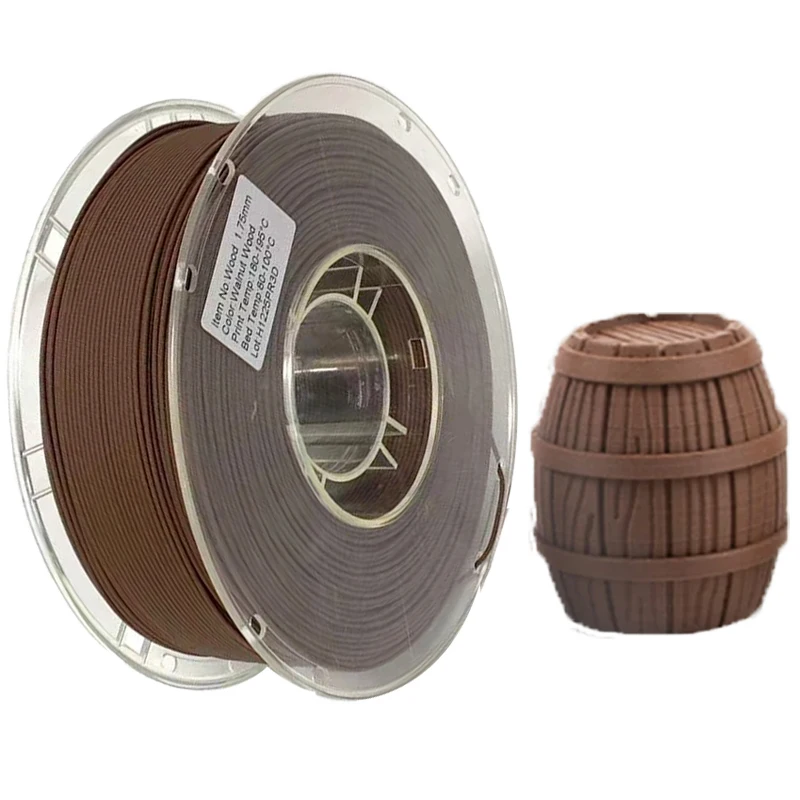 PLA 목재 3D 프린터 필라멘트, 목재 호두, 오크 우드, 체리 티크우드, 3D 인쇄 재료, 1.75mm, 1.75mm