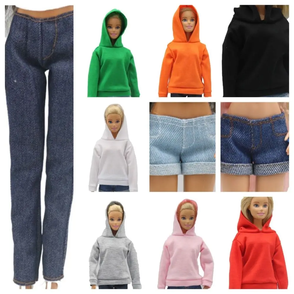 

Sweatshirt Short 29cm Doll Loose Hooded Sweater Doll Denim Shorts Cloth 1/6 Dolls Accessories Doll Jeans Kids Toys