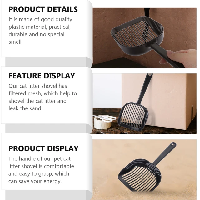 2Pcs Cat Litter Scooper Heavy Duty Plastic Handle Comfort Grip Shovel for Cats Sand Separation Washable Pet Litter Cleaning Tool 5