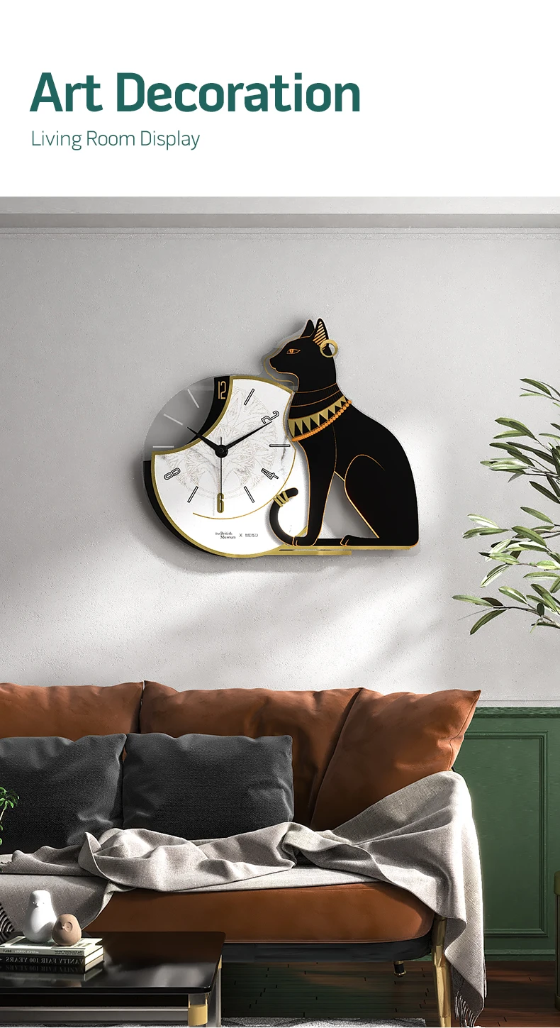 MEISD Large Wall Clock Modern Design 3D Cat Clocks For Living Room Reloj Pared Home Decoration Kitchen Horloge Free Shipping