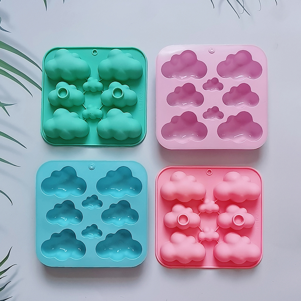 8-Cavity Cloud Shaped Silicone Candy Mould Chocolate Pudding Dessert Cake Baking Mould Kitchen Tool Candle Soap Making