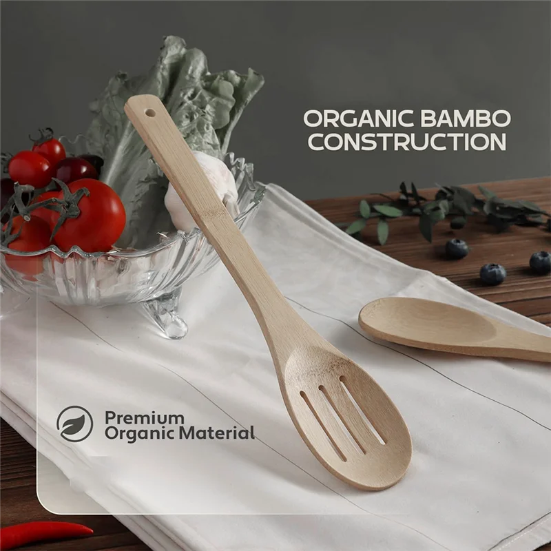 SOFT-Cooking Spoon Kitchen Utensil Set Bamboo Cooking Tool Set Kitchen Utensils Natural Material Cookware Cooking Tool Set