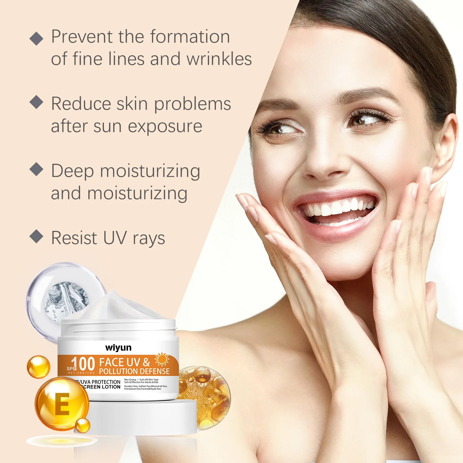 Oil Free Sunscreen Spf100 UV Isolation Whitening Moisturizing Refreshing Anti-Aging Face Body Skin Protective Seaside Sun Lotion