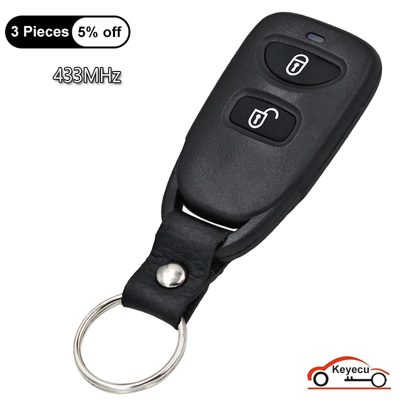 KEYECU 2 + 1 / 3 Button 433MHz Car Remote Control Smart Key Fob for Hyundai Tucson Santa Fe 2005-2009