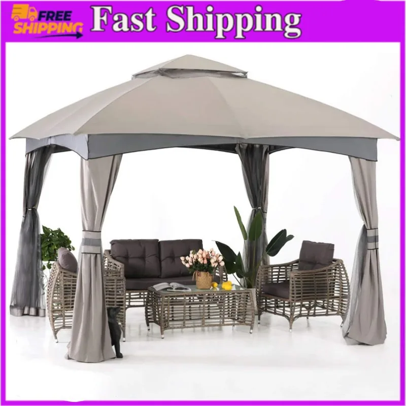 

8x8 Outdoor Gazebo - Patio Gazebo with Mosquito Netting, Outdoor Canopies for Shade and Rain for Lawn, Garden, Backyard & Deck