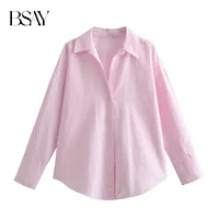 BSAY Women Fashion Long Sleeve Single-breasted Lapel Cotton Oxford Blouse Street Clothing Shirt Chic Ladies Crop Tops Mujer - Image 6